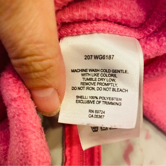 Columbia Girls Fleece Jacket Medium 14-16 Hot Pink Preppy Logo Outdoors Full Zip - Picture 5 of 6